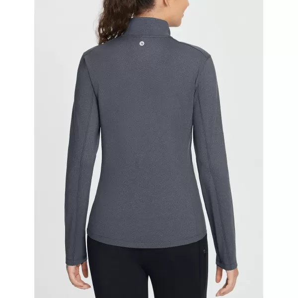 BALEAF Womens Fleece Pullover Jacket Water Resistant Half Zip Thermal Golf Shirts Cold Weather Running Gear WinterGrey