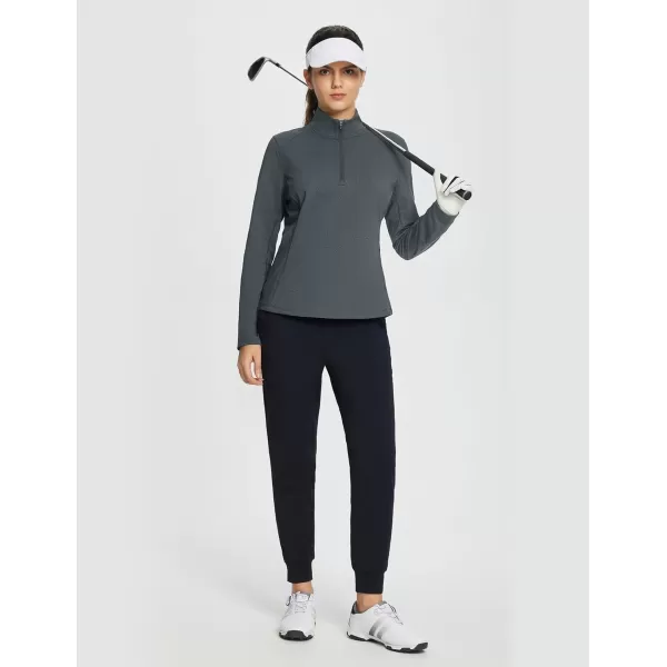 BALEAF Womens Fleece Pullover Jacket Water Resistant Half Zip Thermal Golf Shirts Cold Weather Running Gear WinterGrey