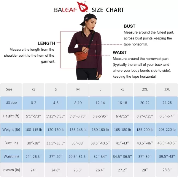 BALEAF Womens Fleece Running Jacket HalfZip Athletic Pullover Long Sleeve Thermal Shirts Workout Winter Cold WeatherRed