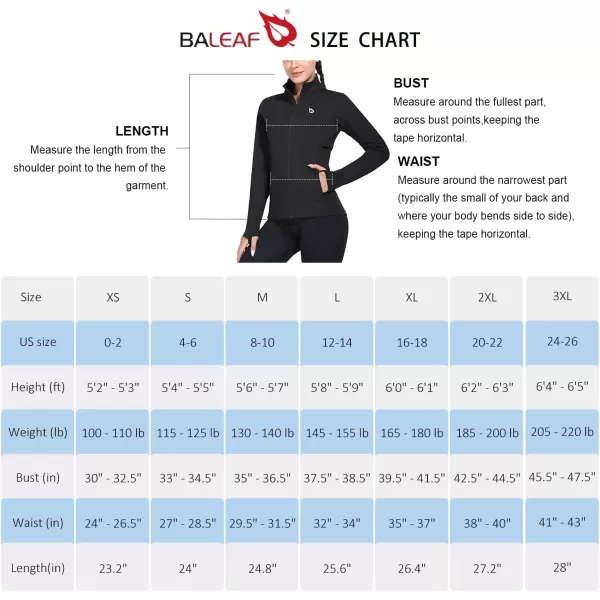 BALEAF Womens Fleece Running Jacket Water Resistant Full Zip Winter Cold Weather Gear Thermal Cycling Workout Jackets01black