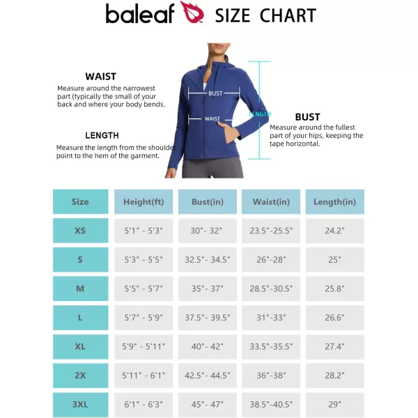 BALEAF Womens Fleece Running Jackets Full Zip Athletic Workout Hooded Sports Gear with Zip Pocekts for Cold WeatherEstate Blue