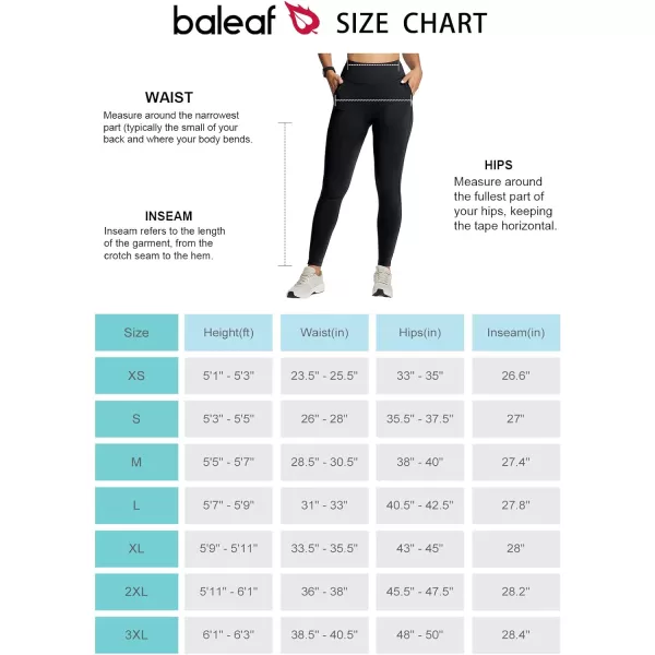 BALEAF Womens Full Length No Seam Leggings with Pockets High Waisted Yoga Compression PantsBlack