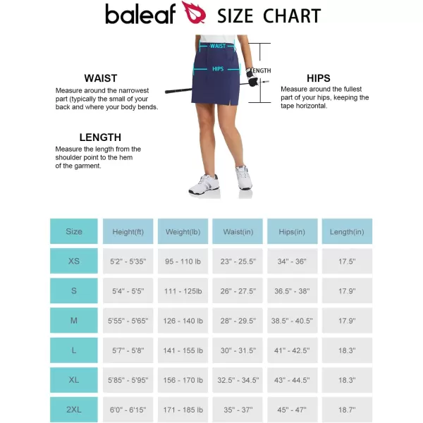 BALEAF Womens Golf 18 Skorts Skirts with Pockets UPF 50 Hiking Skirt Quick Dry Lightweight Outdoor CasualDark Blue