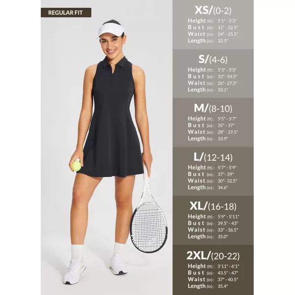 BALEAF Womens Golf Dress Sleeveless Tennis Dress with Built in Shorts Pockets Racerback Workout Athletic DressesBlack