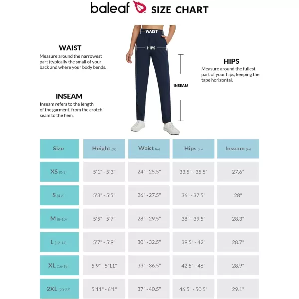 BALEAF Womens Golf Pants Ankle Sweatpants Stretch High Waist with Zipper Pockets Work Athletic Travel Petite UPF50Blue