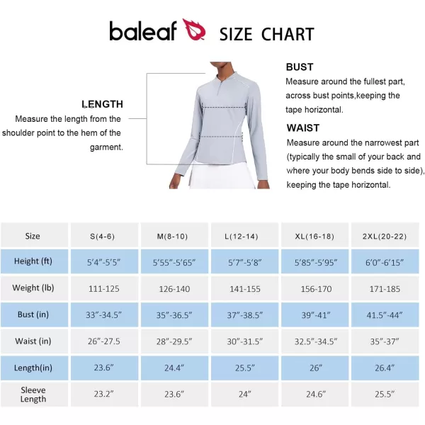 BALEAF Womens Golf Shirt Long Sleeve Tennis Moisture Wicking Shirt 14 Zip UPF50 Sun Protection Athletic TopsBlue