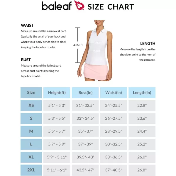 BALEAF Womens Golf Shirt Sleeveless Tennis Tank Tops VNeck Racerback Polo Collar UPFWhite