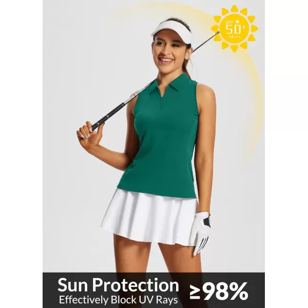 BALEAF Womens Golf Shirts Tank Tops Sleeveless Tennis Polo Racerback with Collar Athletic Tanks Quick DryRacerbacksublime Green