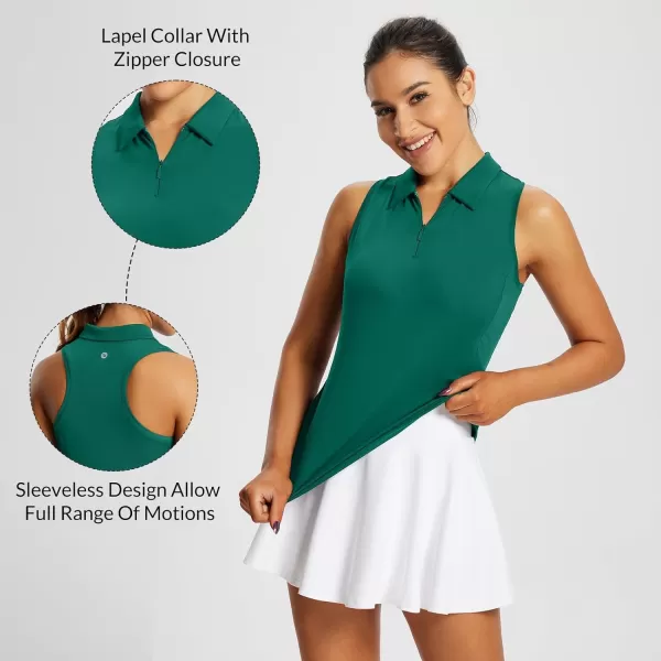 BALEAF Womens Golf Shirts Tank Tops Sleeveless Tennis Polo Racerback with Collar Athletic Tanks Quick DryRacerbacksublime Green