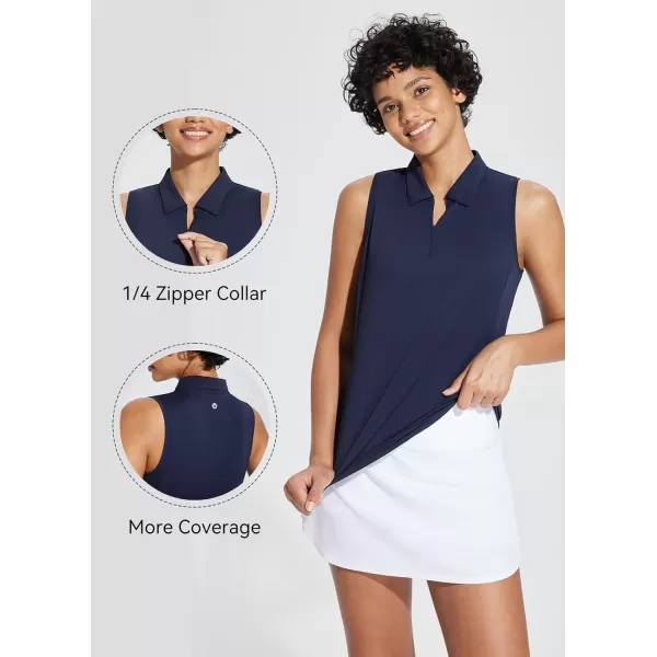 BALEAF Womens Golf Shirts Tank Tops Sleeveless Tennis Polo Racerback with Collar Athletic Tanks Quick DryRegularblue