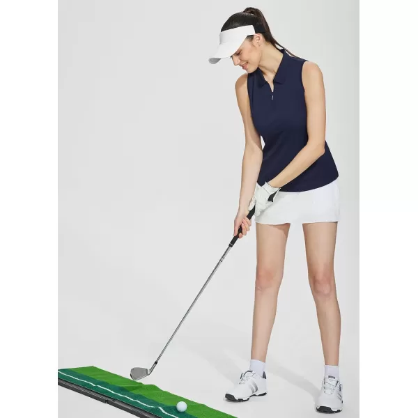 BALEAF Womens Golf Shirts Tank Tops Sleeveless Tennis Polo Racerback with Collar Athletic Tanks Quick DryRegularblue