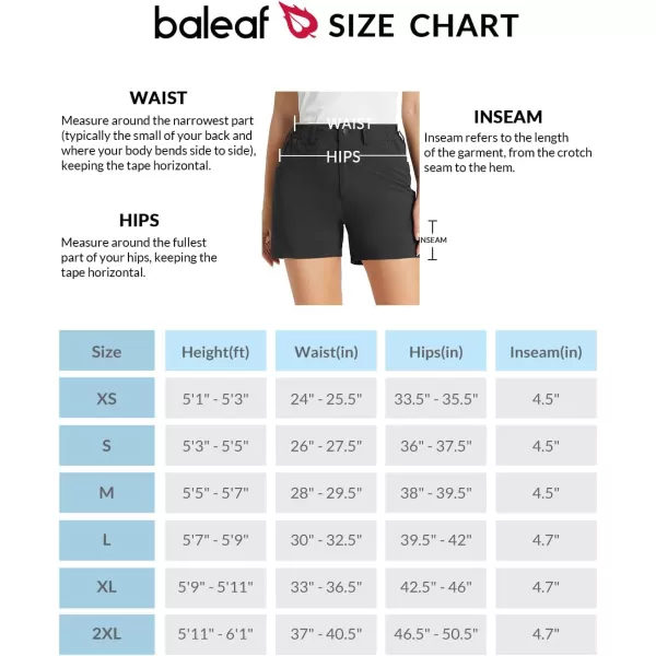 BALEAF Womens Golf Shorts Stretch 45 Quick Dry Mesh Breathable Hiking Spandex Active with Pockets AthleticBlack