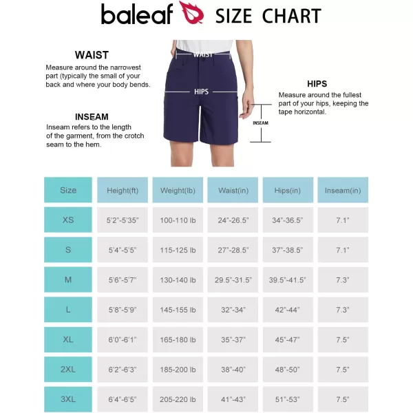 BALEAF Womens Golf Shorts Stretch 7 Hiking Summer Shorts Quick Dry Bermuda Shorts with PocketsBALEAF Womens Golf Shorts Stretch 7 Hiking Summer Shorts Quick Dry Bermuda Shorts with Pockets