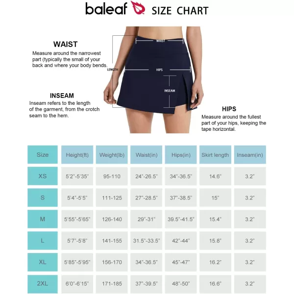 BALEAF Womens Golf Skirts High Waisted Tennis Skorts with Slit Athletic Running Skirt with Shorts and Zip PocketsNavy