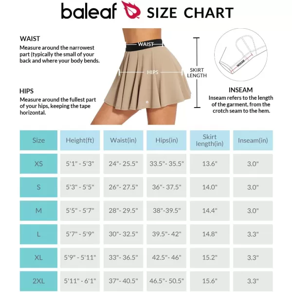 BALEAF Womens Golf Skorts Skirts with Shorts 14 Pleated Tennis Skirts Athletic PocketsBrown