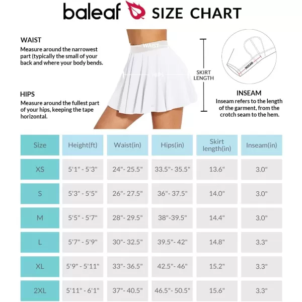 BALEAF Womens Golf Skorts Skirts with Shorts 14 Pleated Tennis Skirts Athletic PocketsWhite