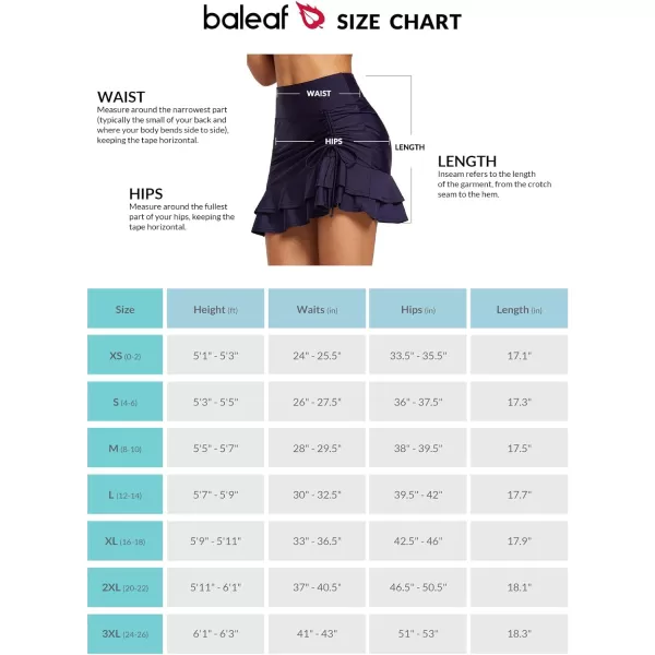 BALEAF Womens High Waisted Adjustable Drawstring Ruffle Swim Skirt Bottoms Modest Tummy Control Swim Skort with Pocket LinerDark Blue