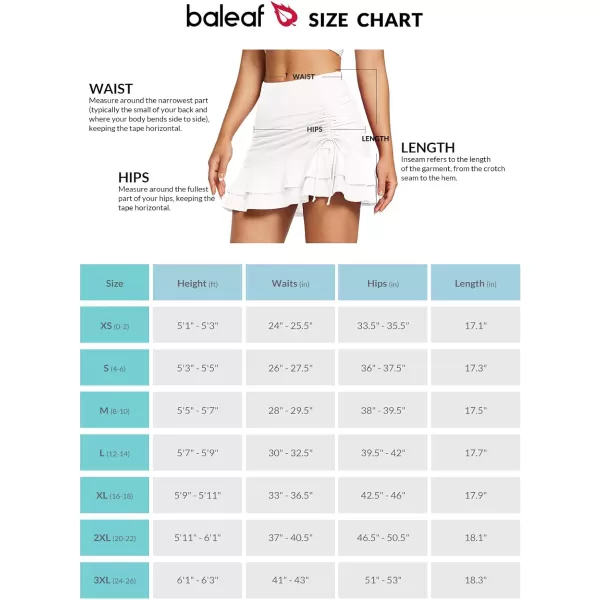 BALEAF Womens High Waisted Adjustable Drawstring Ruffle Swim Skirt Bottoms Modest Tummy Control Swim Skort with Pocket LinerWhite