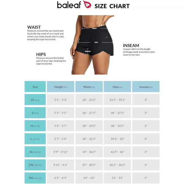 BALEAF Womens High Waisted Athletic Running Shorts with Liner 3 Workout Sports Shorts Quick DryBblack