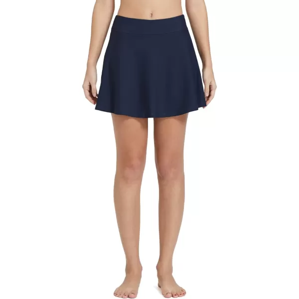 BALEAF Womens High Waisted Swim Skirt Bikini Tankini Bottom with Side PocketNavy