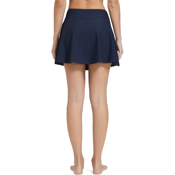 BALEAF Womens High Waisted Swim Skirt Bikini Tankini Bottom with Side PocketNavy