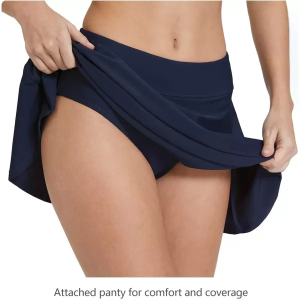 BALEAF Womens High Waisted Swim Skirt Bikini Tankini Bottom with Side PocketNavy