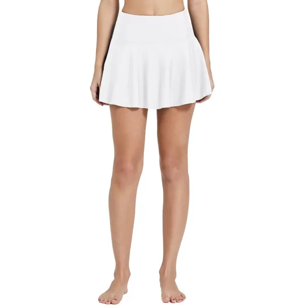 BALEAF Womens High Waisted Swim Skirt Bikini Tankini Bottom with Side PocketWhiteadd 197 in Waisthigh