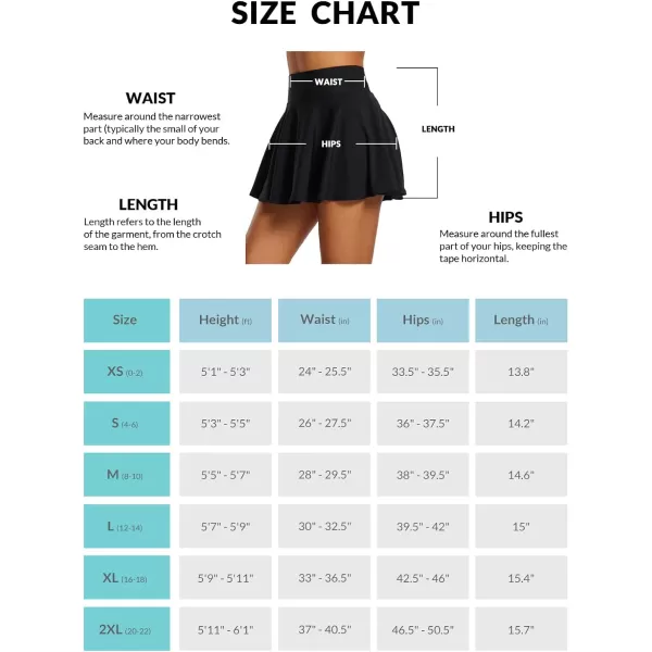 BALEAF Womens High Waisted Tennis Skirts Tummy Control Pleated Golf Skorts Skirts for Women with Shorts PocketsBlack