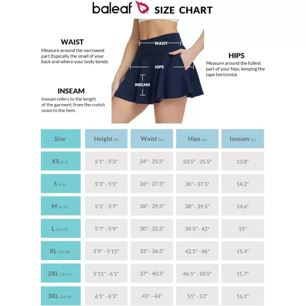 BALEAF Womens High Waisted Tennis Skirts Tummy Control Pleated Golf Skorts Skirts for Women with Shorts PocketsNavy2 Side Pockets