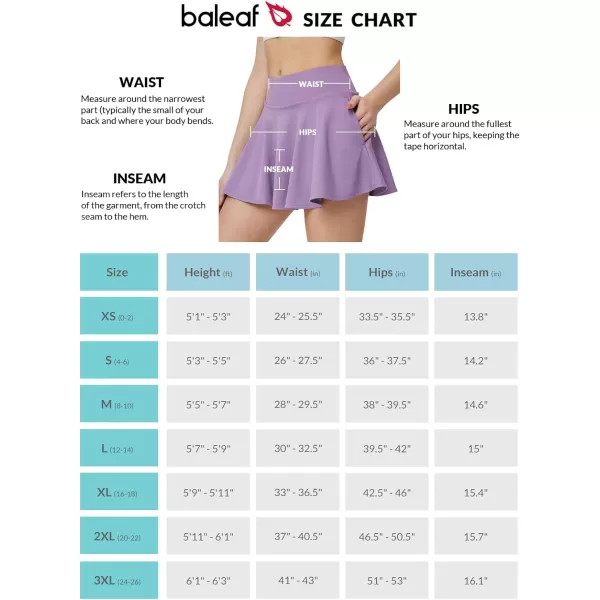 BALEAF Womens High Waisted Tennis Skirts Tummy Control Pleated Golf Skorts Skirts for Women with Shorts PocketsPurple2 Side Pockets