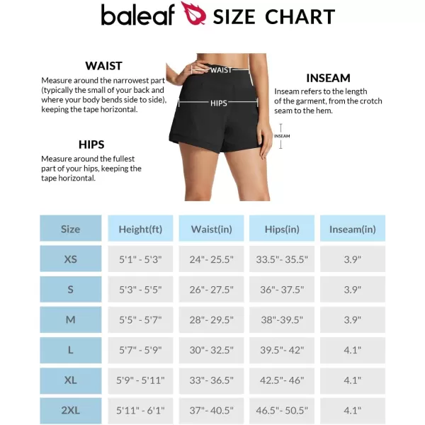 BALEAF Womens Hiking Athletic Shorts Quick Dry A Line High Waisted Casual Yoga Active Workout Running Shorts with PocketsBlack