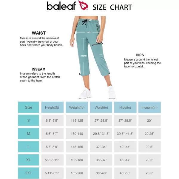 BALEAF Womens Hiking Cargo Capris Outdoor Lightweight Water Resistant Pants UPF 50 Zipper Pockets02pondcapri