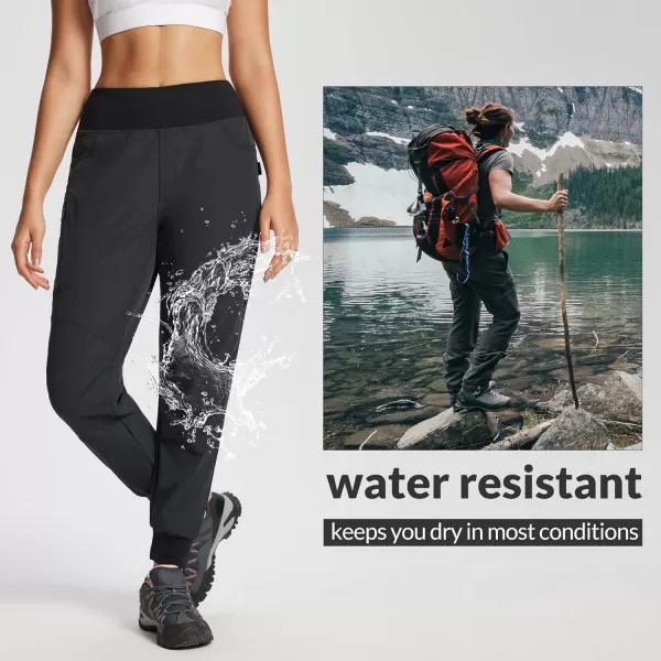 BALEAF Womens Hiking Pants High Waisted Water Resistant Joggers with Zipper Pockets Lightweight Quick Dry OutdoorNavy