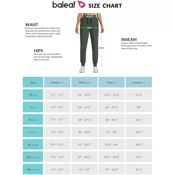 BALEAF Womens Hiking Pants Joggers Workout Athletic Lightweight Quick Dry Zipper PocketsArmy Green02