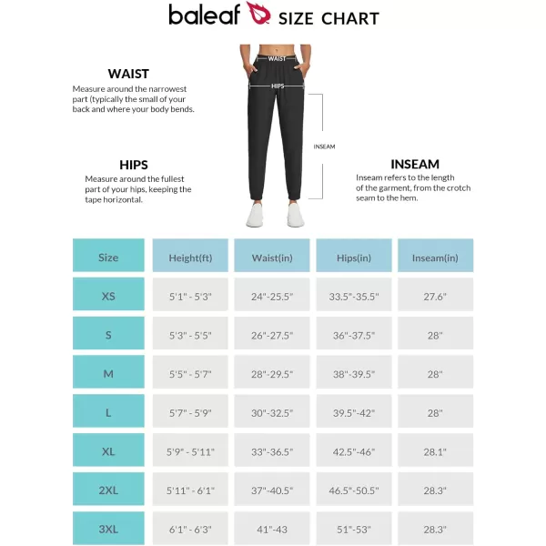 BALEAF Womens Hiking Pants Joggers Workout Athletic Lightweight Quick Dry Zipper PocketsBlack01