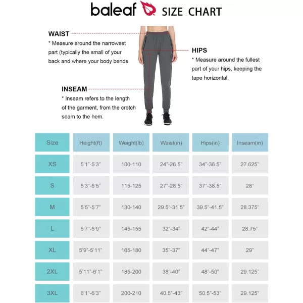 BALEAF Womens Hiking Pants Joggers Workout Athletic Lightweight Quick Dry Zipper PocketsSlate Graypants