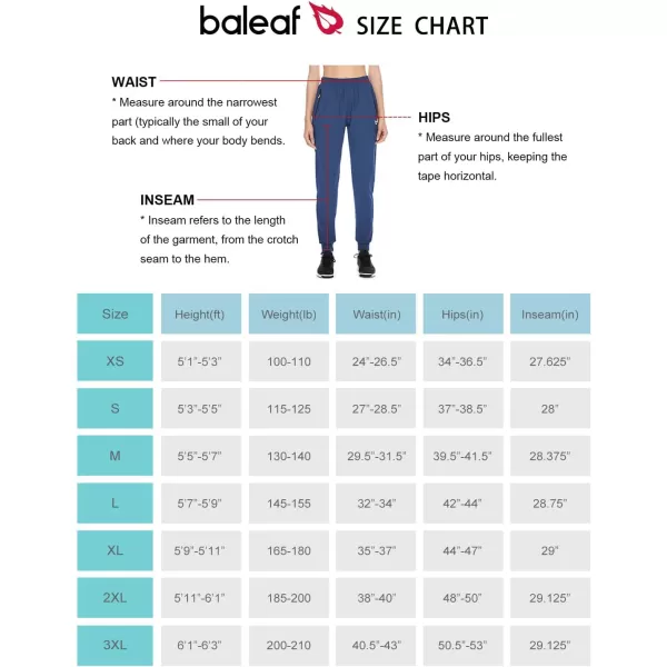 BALEAF Womens Hiking Pants Joggers Workout Athletic Lightweight Quick Dry Zipper PocketsVallartabluepants