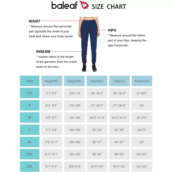 BALEAF Womens Hiking Pants Joggers Workout Athletic Lightweight Quick Dry Zipper PocketsYalebluepants