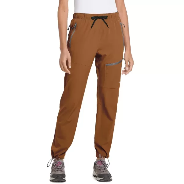 BALEAF Womens Hiking Pants Quick Dry Lightweight Water Resistant Elastic Waist Cargo Pants for All SeasonsCaramel