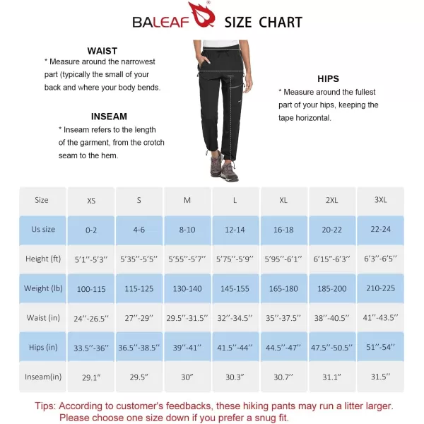 BALEAF Womens Hiking Pants Quick Dry Lightweight Water Resistant Elastic Waist Cargo Pants for All SeasonsGlacier Gray