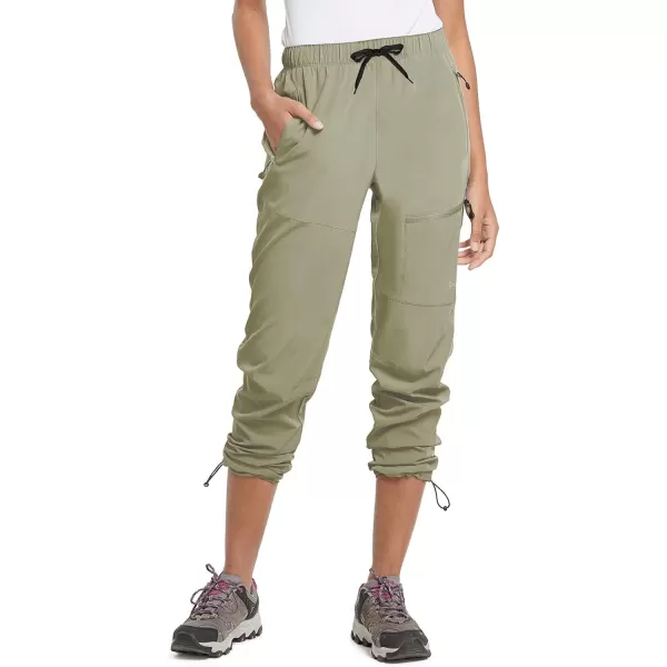 BALEAF Womens Hiking Pants Quick Dry Lightweight Water Resistant Elastic Waist Cargo Pants for All SeasonsLight Green