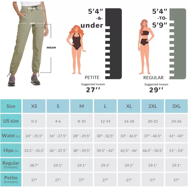 BALEAF Womens Hiking Pants Quick Dry Lightweight Water Resistant Elastic Waist Cargo Pants for All SeasonsLight Green