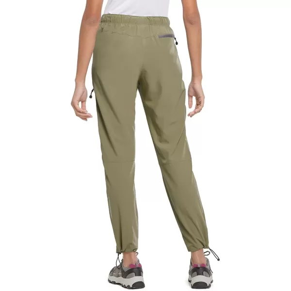 BALEAF Womens Hiking Pants Quick Dry Lightweight Water Resistant Elastic Waist Cargo Pants for All SeasonsLight Green