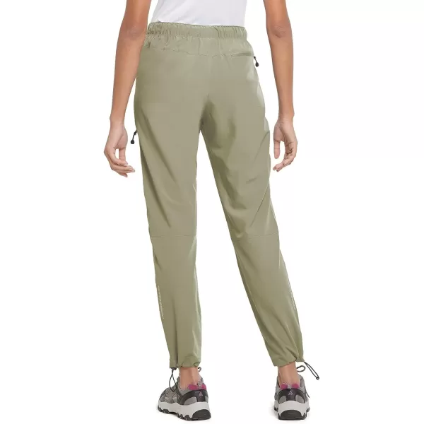 BALEAF Womens Hiking Pants Quick Dry Lightweight Water Resistant Elastic Waist Cargo Pants for All SeasonsLight Green