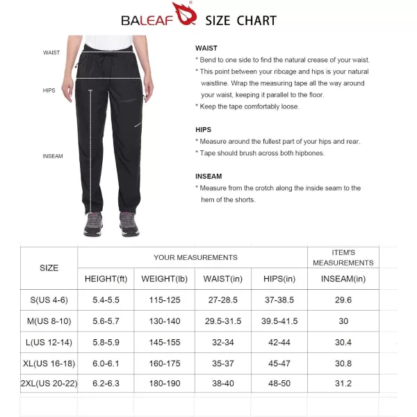 BALEAF Womens Hiking Pants Quick Dry Lightweight Water Resistant Elastic Waist Cargo Pants for All SeasonsSteel Gray