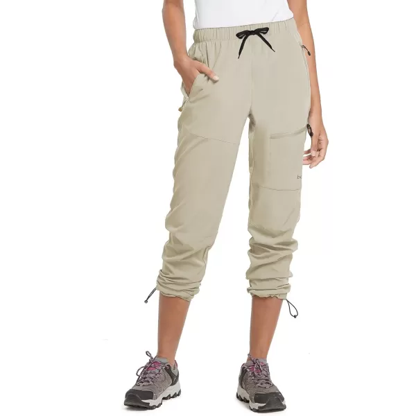 BALEAF Womens Hiking Pants Quick Dry Lightweight Water Resistant Elastic Waist Cargo Pants for All SeasonsSuntan