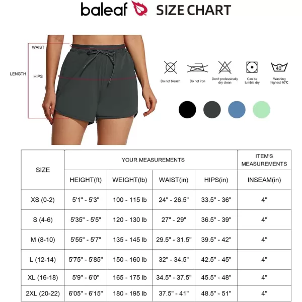 BALEAF Womens Hiking Shorts 4 Quick Dry with Zip Pockets Athletic Summer Running Stretch Active Workout GymDeep Blue