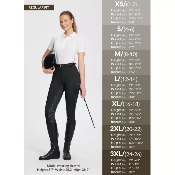 BALEAF Womens Horse Riding Pants Full Seat Riding Breeches Equestrian Tights Horseback Silicone Zipped PocketBlack