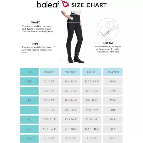 BALEAF Womens Horse Riding Pants Full Seat Riding Breeches Equestrian Tights Horseback Silicone Zipped PocketBlack