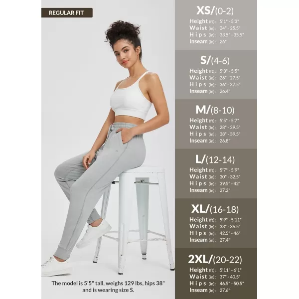 BALEAF Womens Joggers Pants Ultral Soft Comfy Sweat Pants Running Athletic Lounge Relaxed Fit Tapered Leg with PocketsLight Gray